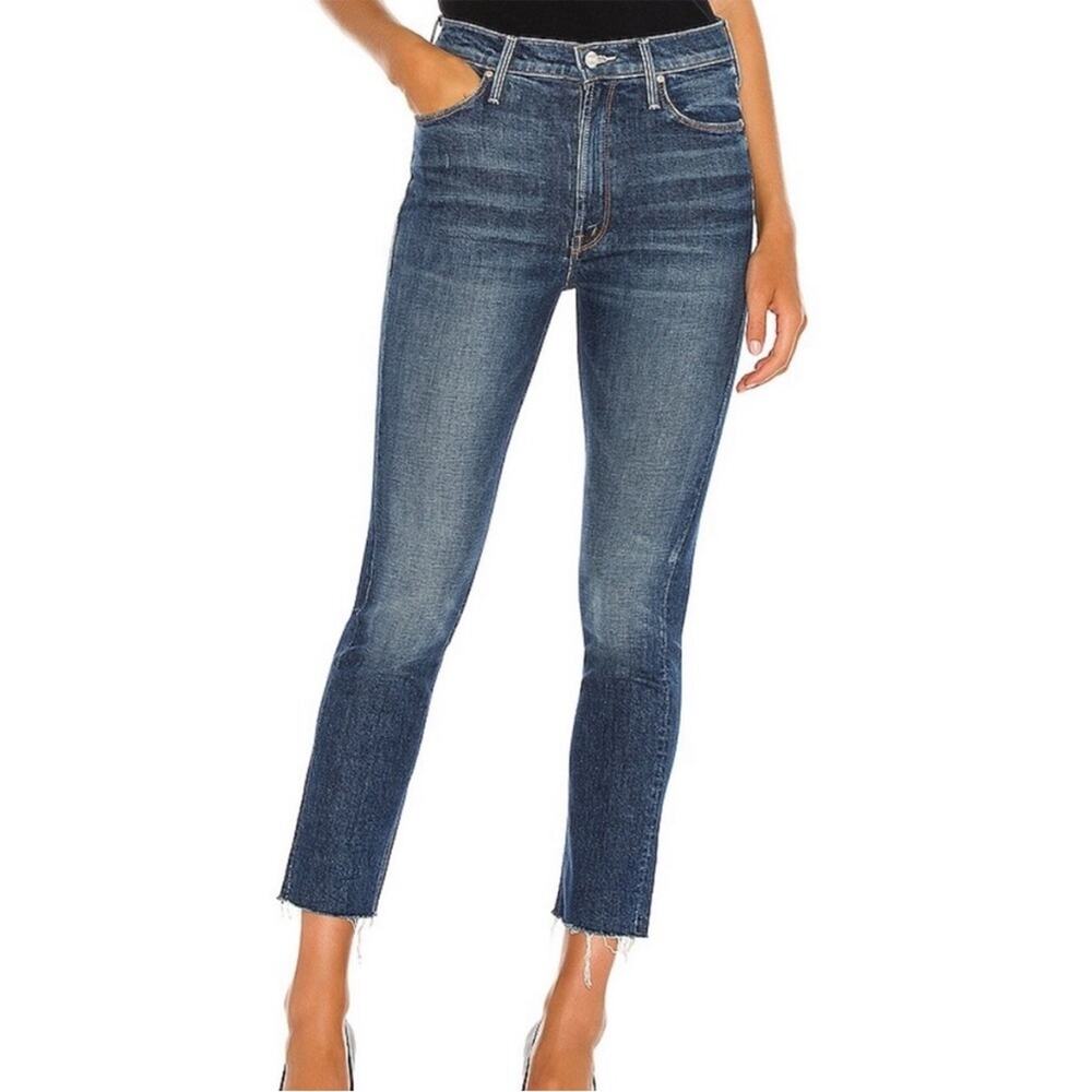 Mother Womens The Dazzler Ankle Fray Jeans in Painfully Obvious 25